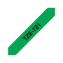 Brother TZe-721 vihreä pohja/musta teksti, Laminoitu Tarranauha (9mm x 8m) | Brother TZe-tarrat