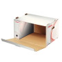ESSELTE FSC® kuljetuslaatikko ″L″ valkoinen edestä auki | Laatikot ja tarvikkeet