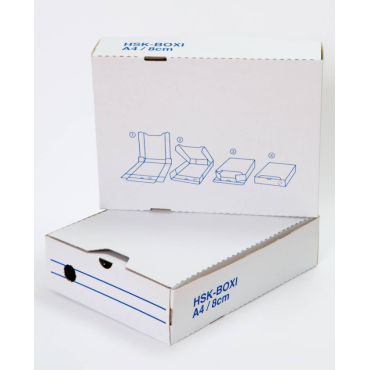 HSK-boxi 8cm A4 arkistokotelo valkoinen | Laatikot ja tarvikkeet