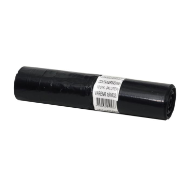Jätesäkki 240L musta LDPE 40 my 10kpl/rll (10rll/ltk)
