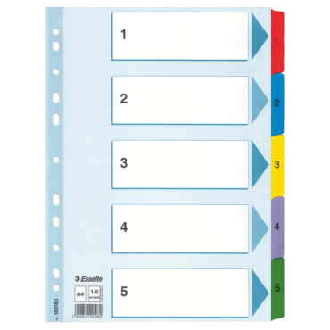 ESSELTE Mylar muovikielihakemisto 1-5 kartonki