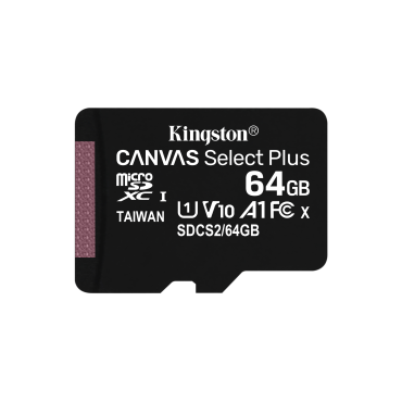 KINGSTON 64GB micSDHC Canvas Select Plus 100R A1 C10 Card + ADP | Muistikortit