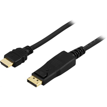 DisplayPort - HDMI monitorikaapeli, 20-pin(u)-19-pin(u), 1m, musta | DisplayPort