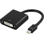 mini DisplayPort - DVI-D Single Link, 20-pin(u)-24+5-pin(n) 0,1 m, musta | Adapterit / Adapterikaapelit