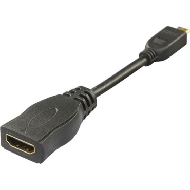HDMI-sovitin, High Speed with Ethernet, micro HDMI 19-pin ur - HDMI 19-pin na, 0,1m, musta | HDMI