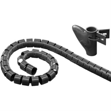 DELTACO kaapelipiilo, nylonia, 25mm halkaisija, työkalu mukana, 2,5m, musta | Telineet ja kourut