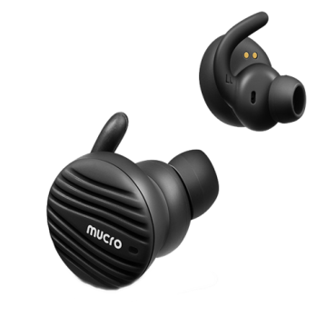 Mucro Wireless in-ear headphones, stereo, touch controls, charging case, black