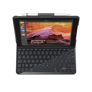 LOGITECH SLIM FOLIO with Integrated Bluetooth Keyboard for iPad 5th and 6th generation - CARBON BLAC