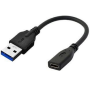 MicroConnect USB3.0A - USB Type C 0,2m M-F, black | AV-kaapelit