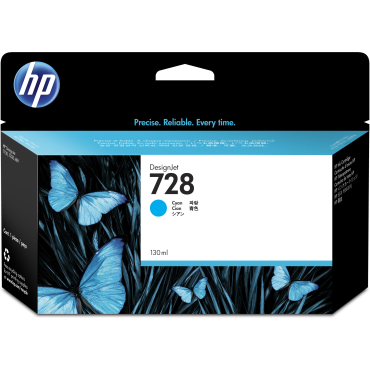 HP 728  Cyan 130ml mustepatruuna | HP