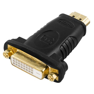 HDMI-adapteri, HDMI 19-pin uros DVI-D naaraalle, kullattu