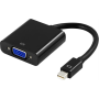 mini DisplayPort - VGA, 20-pin uros - 15-pin naaras, kaapeli 0,05m, musta | Adapterit / Adapterikaapelit