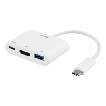 USB-C-telakointiasema, HDMI/USB-A/USB-C, 60 W USB-C PD, valkoinen