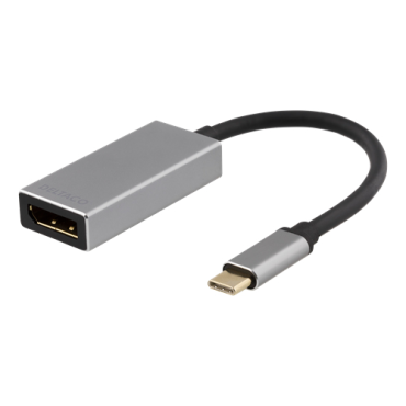 USB-C - DisplayPort-sovitin, USB-C uros - DP naaras, 3840 x 2160 taajuudella 60 Hz, tähtiharmaa