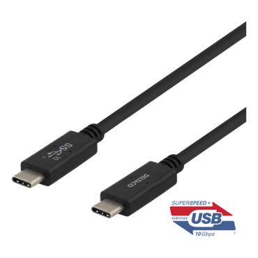 USB-C -kaapeli, 0,5 m, USB 3.1 Gen 2, E-Marker, 100 W, 5 A, musta | USB