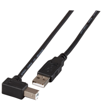 USB KAAPELI 1,8M A-B 90 asteen kulmalla | USB