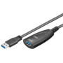 MICROCONNECT Aktiivinen USB 3.0 -jatkokaapeli,  A(u)-A(n), 5m, musta | USB