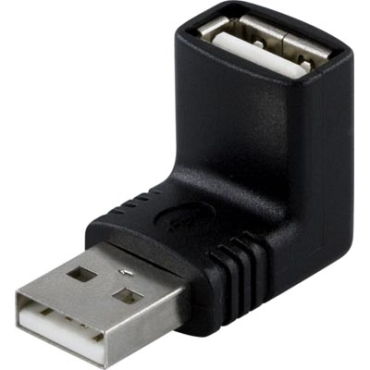 Adapteri, USB A-tyyppi uros - A-tyyppi naaras, kulmaliitin | Adapterit / Adapterikaapelit
