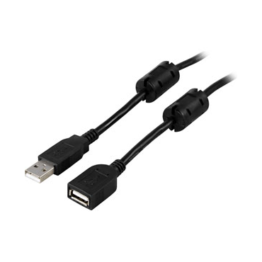 USB2 jatkokaapeli A(u) - A(n), ferriittiytimet, 3m