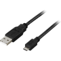 USB 2.0 kaapeli A-tyyppi uros - Micro B-tyyppi uros, 5-pin,  5m, musta | USB