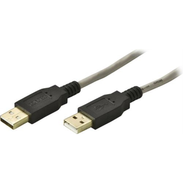 USB 2.0 kaapeli A(u)-A(u) uros, 2m, beige/musta