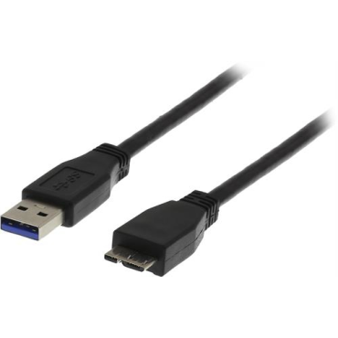 USB 3.0 kaapeli, A(u)-Micro B(u), 1m, musta