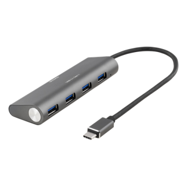 4-porttinen USB-hubi, USB 3.1 Gen1, 1 x USB C(u), 4 x USB A(n) | Hubit