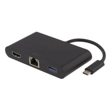 USB-C-telakointiasema, HDMI, RJ45, 1xUSB A, USB-C PD, 3,5mm, musta | Kannettavien lisävarusteet