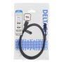 USB 3.1 Gen 1 -kaapeli, kangaspäällysteinen, USB-A(u)-USB-C(u), 1 m, 3 A, 60 W, musta | USB