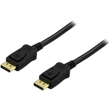 DisplayPort -kaapeli, 20-pin uros - uros, kullatut liittimet, kuparijohtimet 1m, musta | DisplayPort