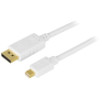 DisplayPort - Mini DisplayPort,2 m, valkoinen, 20-pinninen | DisplayPort