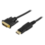 DisplayPort - DVI-D Single Link, 20-pin(u)-18+1(u) , 2m,musta | DisplayPort
