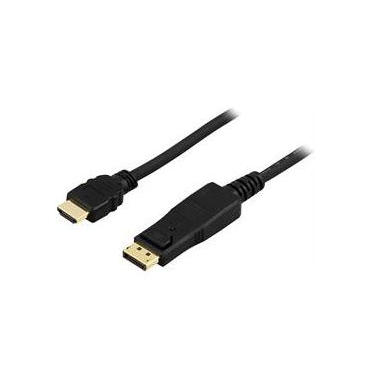 DisplayPort- HDMI monitorikaapeli, 20-pin(u)-19-pin(u),3m, musta | DisplayPort