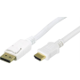 DisplayPort - HDMI monitorikaapeli, 20-pin(u)-19-pin(u), 1m, valkoinen | DisplayPort