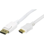 DisplayPort- HDMI monitorikaapeli, 20-pin(u)-19-pin(u),2m, valkoinen | DisplayPort