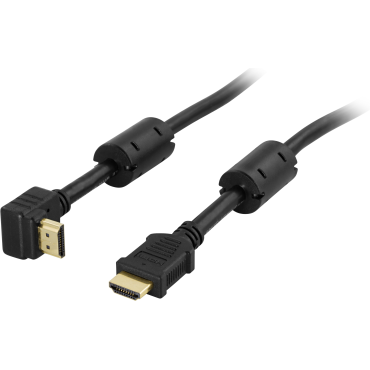 HDMI 1.4 High Speed with Ethernet HDMIa(u)-HDMIa(u) 1m, musta, kulma | HDMI