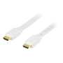 HDMI 1.4 High Speed with Ethernet HDMIa(u)-HDMIa(u) 0.5m valkoinen litteä | HDMI