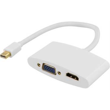 mini DisplayPort - HDMI & VGA-adapter 0,25m valkoinen | Adapterit / Adapterikaapelit