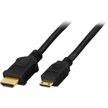 HDMI 1.4 High Speed with Ethernet HDMIa(u)-mini HDMIc(u) 2m musta