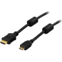 HDMI High Speed with Ethernet HDMIa(u)-mini HDMIc(u) 3m musta | HDMI