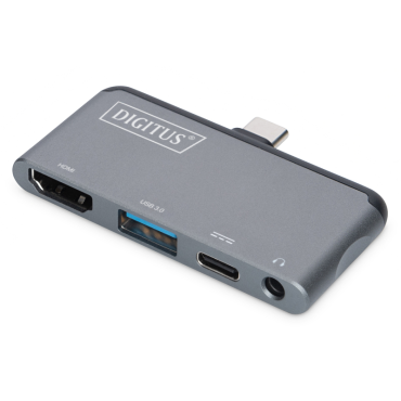 Digitus USB-C™ Mobile Docking Station, 4 Port | Kannettavien lisävarusteet