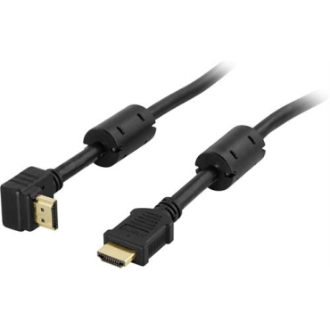HDMI 1.4 High Speed with Ethernet HDMIa(u)-HDMIa(u) 5m, musta, kulma