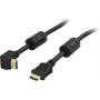 HDMI 1.4 High Speed with Ethernet HDMIa(u)-HDMIa(u) 5m, musta, kulma | HDMI