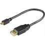 DELTACO USB-sovitin Tyyppi A na - Tyyppi Micro-B ur, 0,2m, OTG, musta | USB