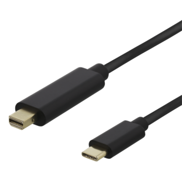 USB-C to miniDP cable, 2m, 21.6 Gbit/s, 3840x2160 at 60Hz, black | Adapterit / Adapterikaapelit