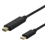 USB-C to miniDP cable, 2m, 21.6 Gbit/s, 3840x2160 at 60Hz, black | Adapterit / Adapterikaapelit
