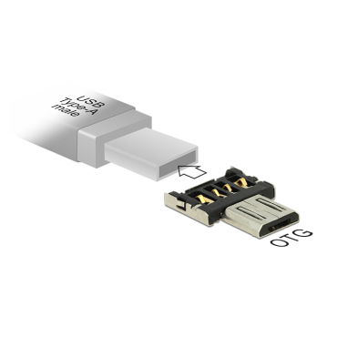 Delock Adapteri OTG USB Micro-B uros USB Type-A naaras, hopea | USB