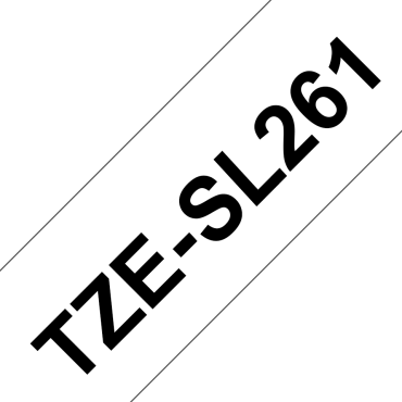 Brother TZe-SL261 Valkoinen Pohja/Musta Teksti Itselaminoituva Tarranauha (36mm x 8m) | Brother TZe-tarrat