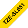 Brother TZe-SL651 Keltainen Pohja/Musta Teksti Itselaminoituva Tarranauha (24mm x 8m) | Brother TZe-tarrat