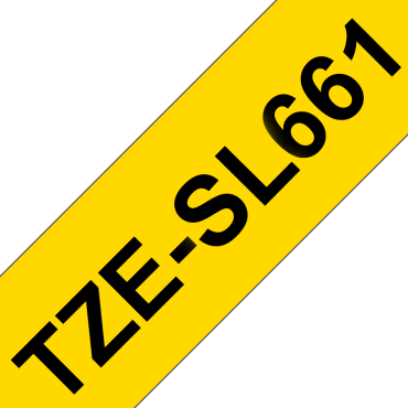 Brother TZe-SL661 Keltainen Pohja/Musta Teksti Itselaminoituva Tarranauha (36mm x 8m) | Brother TZe-tarrat